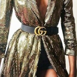 Zara Nwt Golden Metallic Sequin Blaze